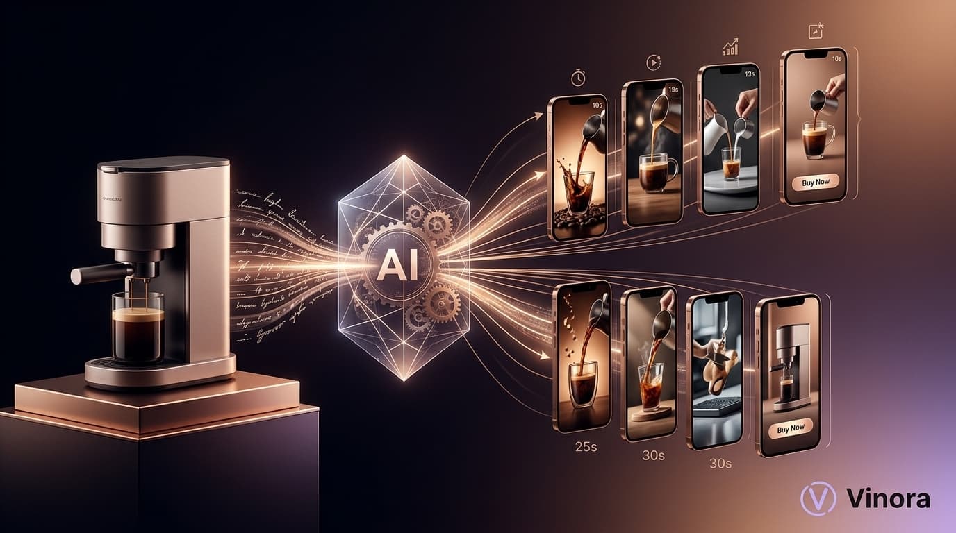 Vertical 9:16 TikTok product ad timeline split into hook, proof, and CTA segments